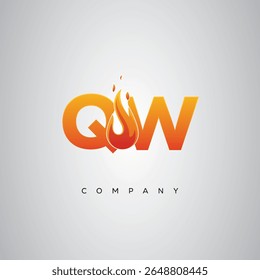 QW Creative Fire Letter Logo Design