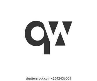 QW creative geometric initial based modern and minimal logo. Letter q w trendy fonts. Universal professional elegant techno vector design.