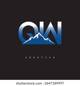 QW Creative Mountain Logo – Bold Gradient Letter mark Branding Design for Business  Outdoor Brands	
