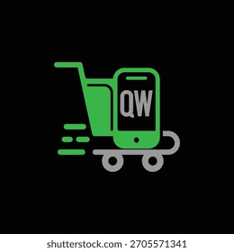 QW Fast Ecommerce Diseño de Logo Plantilla de Ilustración vectorial, QW Diseño de Logo 