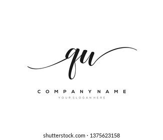 QW handwriting initial  logo vector