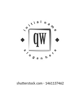 QW Initial beauty monogram logo vector