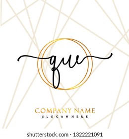 QW Initial Handwriting logo template vector