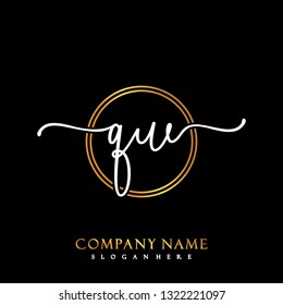 QW Initial Handwriting logo template vector