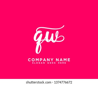 QW Initial Handwriting Logo Vector
