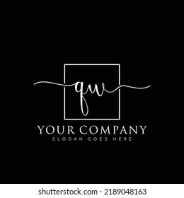 QW Initial handwriting minimalist logo vector