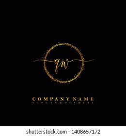 QW Initial luxury handwriting logo vector