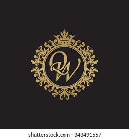 QW initial luxury ornament monogram logo