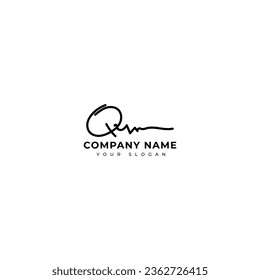 Qw Initial signature logo vector design