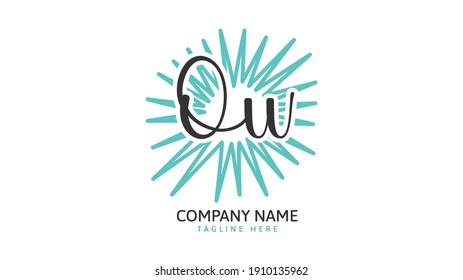 QW Initials, handwriting logo vector