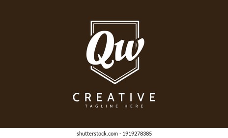 QW Initials, handwriting logo vector