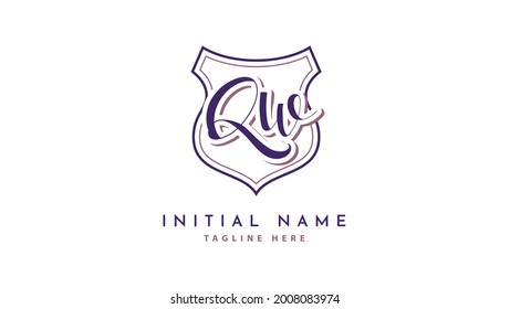 QW Initials, handwriting logo vector