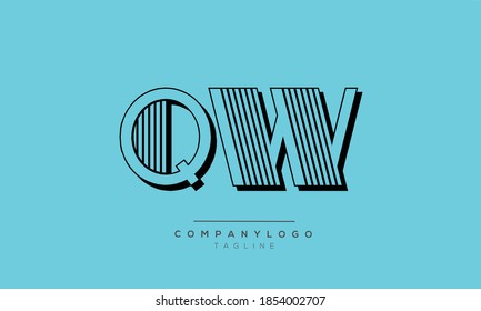 QW initials monogram letter text alphabet logo design