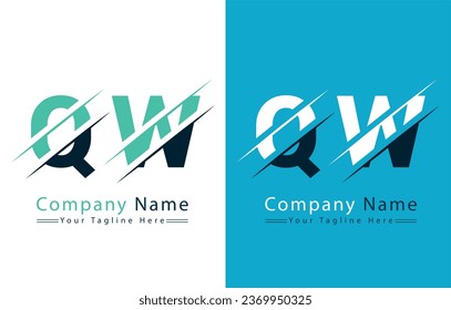 Concepto de diseño del logotipo de la carta QW. Ilustración del logotipo del vector
