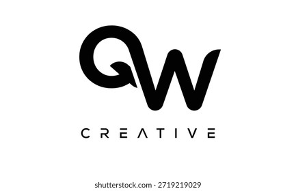 QW Letter Monogram Logo for Modern Creative Brand Identity