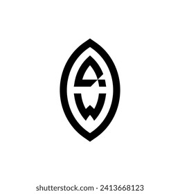 Geometrisches QW-Monogramm mit hochwertigem professionellem Design, das gut gedruckt werden kann