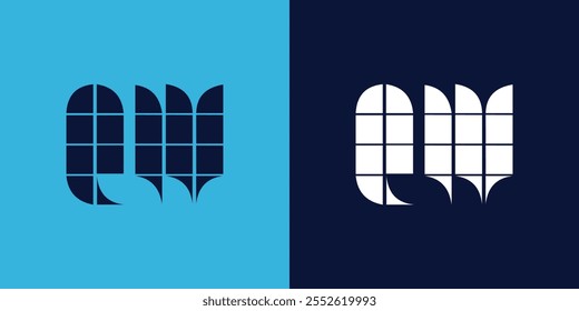 Design de logotipo QW com forma de azulejo. Design de ilustração vetorial minimalista e moderno adequado para negócios ou marca