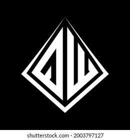 QW logo letters monogram with prisma shape design template vector icon modern