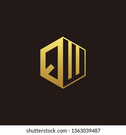 QW Logo Monogram with Negative space gold colors