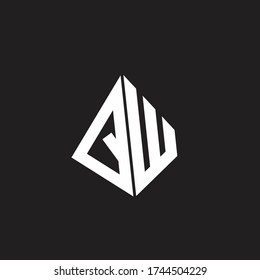 QW Logo monogram with standout triangle shape ribbon design template