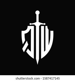 QW logo with shield shape and sword