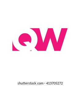 QW Logo. Vector Graphic Branding Letter Element. White Background