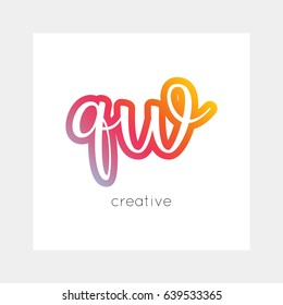 QW logo, vector. Useful as branding, app icon, alphabet combination, clip-art.