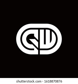 QW monogram logo with an oval style on a black background