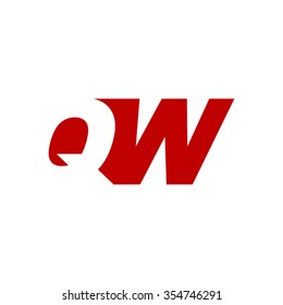 QW negative space letter logo red