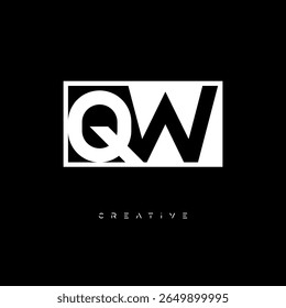 QW Negative Space Monogram – Minimalist Black and White Letter mark Logo for Creative Branding, Fashion Identity and Modern Design Concepts
