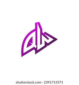 QW Premium emblem logo initial esport and gaming design concept