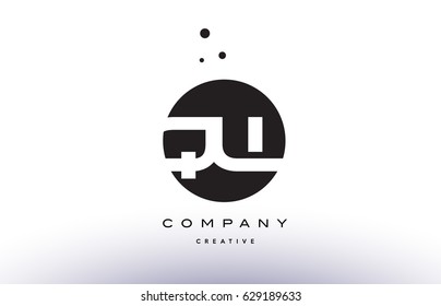 QW Q W alphabet company letter logo design vector icon template simple black white circle dot dots creative abstract