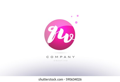 qw q w  sphere pink 3d alphabet company letter combination logo hand writting written design vector icon template 