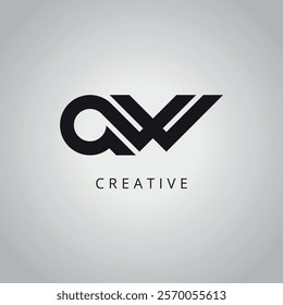 QW W Q modern creative alphabet company logo design vector icon template.