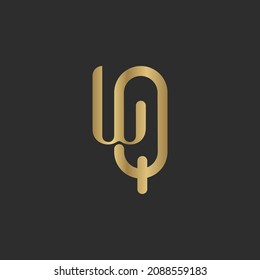QW, WQ, Abstract initial monogram letter alphabet logo design