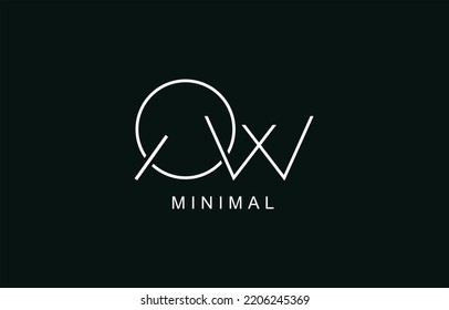 QW or WQ Abstract initial monogram letter alphabet logo