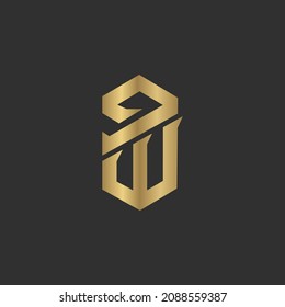 QW, WQ, W AND Q Abstract initial monogram letter alphabet logo design