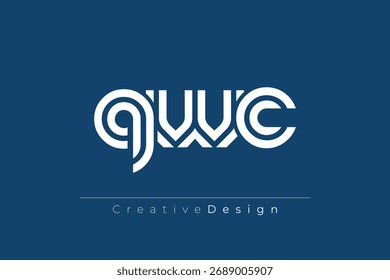 QWC Creative Diseño de Logo de Letra Moderna Única. Diseño elegante del logotipo del monograma con los Elementos decorativos y la tipografía