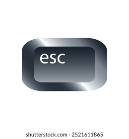 QWERTY button on laptop. Vector. Escape (esc) function keyboard with a simple editable design.