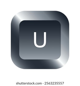 QWERTY button on laptop. Vector. U-letter keyboard with a simple editable design.