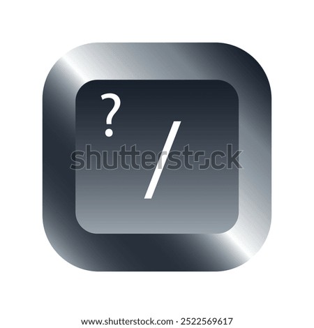 QWERTY button on laptop. Vector. Keyboard slash or question mark function with simple editable design.