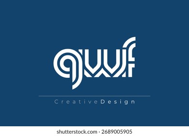 QWF Creative Diseño de Logo de Letra Moderna Única. Diseño elegante del logotipo del monograma con los Elementos decorativos y la tipografía