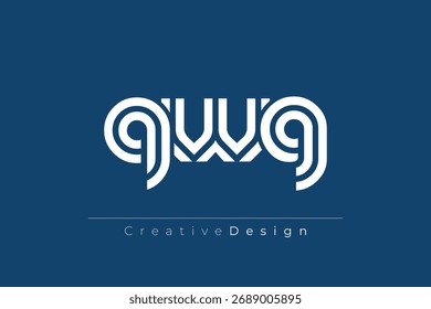 QWG Creative Diseño de Logo de Letra Moderna Única. Diseño elegante del logotipo del monograma con los Elementos decorativos y la tipografía