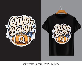 Diseño de la camiseta del bebé de Qwin. Formato de archivo EPS