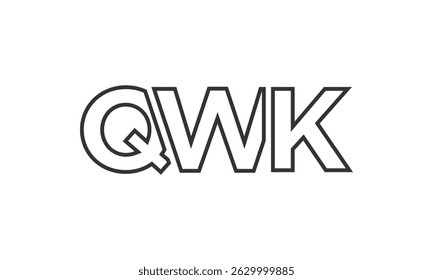 QWK logo design template with strong and modern bold text. Initial based vector logotype featuring simple and minimal typography. Trendy company identity ideal for businesses brand presence.