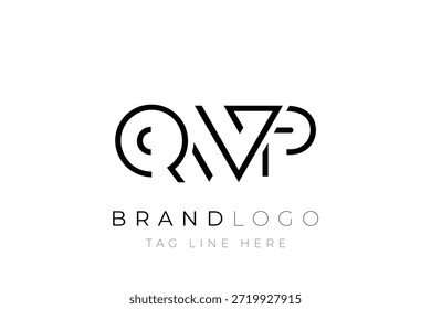 Diseño de logotipo de letra abstracta QWP. Diseño moderno del logotipo del negocio con tipografía Abstractas y estilo contemporáneo