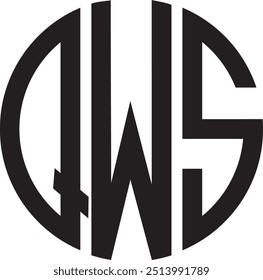 Diseño del logotipo del círculo de QWS, icono, símbolo, archivo del Vector 