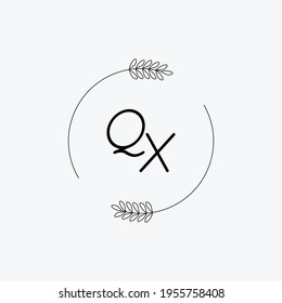 QX Beauty vector initial logo, handwriting logo of initial signature