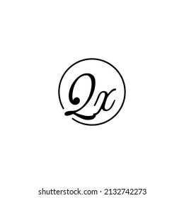 Concepto femenino QX Círculo logotipo inicial mejor para la belleza y la moda