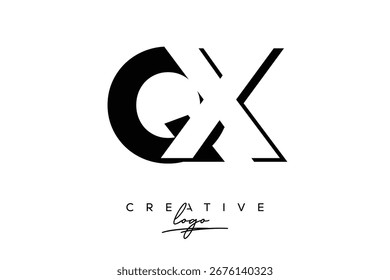 Logotipo minimalista creativo de QX de espacio negativo con monograma moderno para marca y logotipo de marca comercial con letras iniciales Diseño de logotipo para marca.
